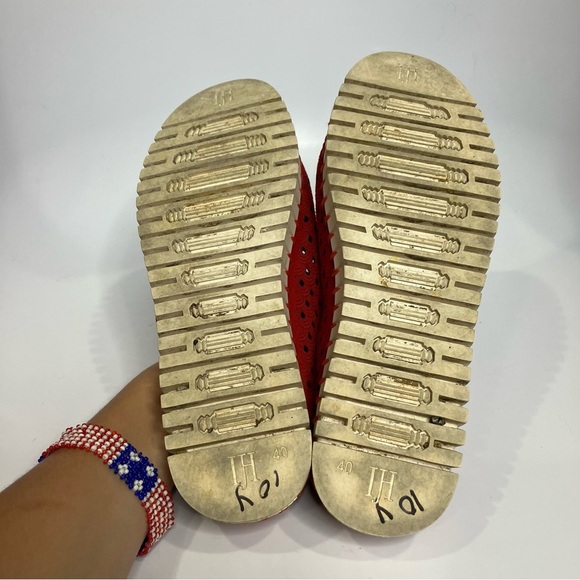 Ilse Jacobsen Tulip 139 slip on shoes red leather women’s size 40 - Picture 7 of 8